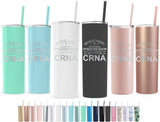 CRNA Appreciation Gift, 20 oz Insulated Skinny Tumbler, Nurse, Caduceus, Nurse Anesthetist, Nurse Graduation Gift, Laser Engraved