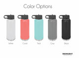 CRNA Appreciation Laser Engraved 32 oz Insulated Water Bottle with Straw, Personalized, Custom Stainless Steel Sports Water Bottle