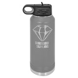 CRNA Appreciation Laser Engraved 32 oz Insulated Water Bottle with Straw, Personalized, Custom Stainless Steel Sports Water Bottle