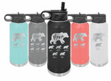 Mama Bear with Kid's Names, Laser engraved 32 oz Insulated Water Bottle, Mothers day Gift, Perfect Gift for Moms