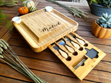 Personalized Charcuterie Board Set/11 pcs Cheese Board And Knife Set, Realtor Closing gift