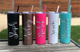 Personalized Engraved Tumbler, Bridesmaid Gift,  Stainless SKINNY Tumbler, Bridesmaid Gift
