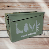 Father’s Day gift, LOVE Personalized Engraved Ammo Can Storage Box Custom, Love spelled out with Armaments, Groomsman Gift, Perfect Gift for Dad (30 Cal)