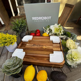 Expanding Personalized Charcuterie Board Cheese Board & Knife Set w/ Drawers Realtor Closing gift Custom Charcuterie Christmas Wedding Gift