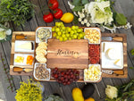 Expanding Personalized Charcuterie Board Cheese Board & Knife Set w/ Drawers Realtor Closing gift Custom Charcuterie Christmas Wedding Gift