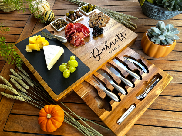 Personalized Charcuterie Board Set 19pcs Cheese Board And Knife