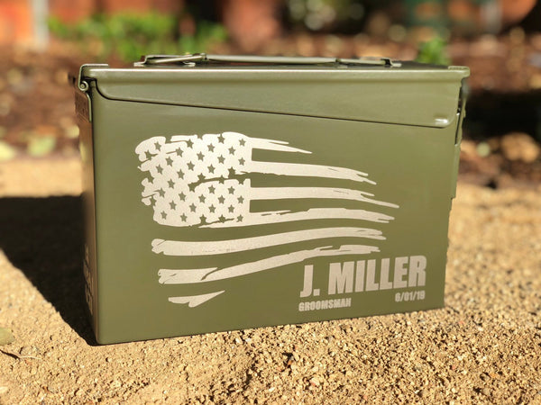 Father’s Day gift idea, Personalized Engraved Ammo Can Storage Box Custom, groomsman, Groomsmen Gift (30 Cal)