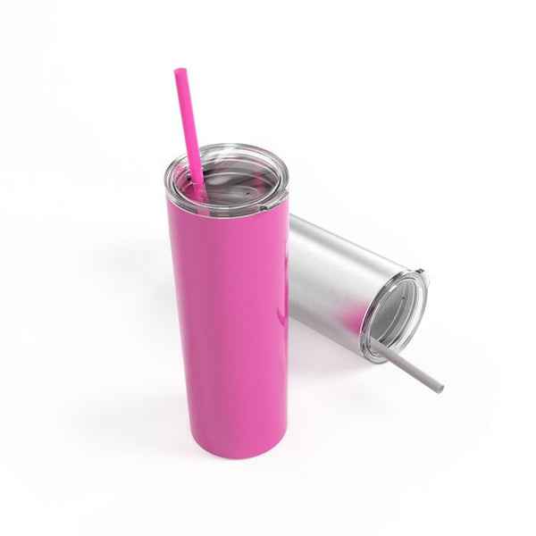 Hot Pink Cup With Straw 20 Oz Skinny Tumbler With Lid Personalized