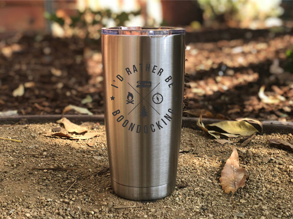 Camping Gift, I'd Rather Be Boondocking, Travel trailer, camping, Motor Home, RV personalized Laser Engraved 20 oz Insulated Tumbler