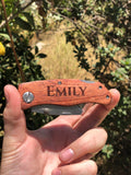 Custom Engraved 4" Wooden Utility knife Personalized, gift for him, Construction Gift, Personalized Knife